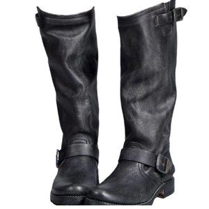 Frye Veronica Slouch Boot Black Leather size 9 B